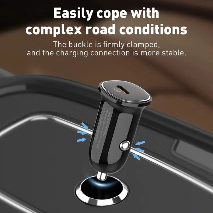 LDNIO C106 30W USB-C Car Charger Single Port PD3.0 PPS Fast Charging Adapter for Phone Tablet - Black - 6