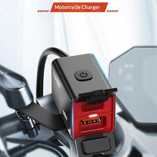 LDNIO C108 Motorcycle Charger 60W Dual Port PD QC Fast Charging Waterproof Adapter for Battery - Black - 2