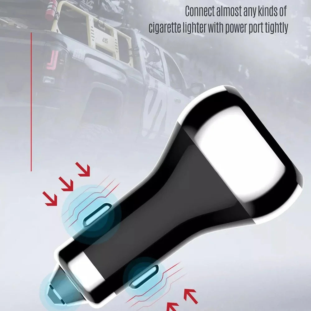 LDNIO C2 Dual QC3.0 Car Charger 36W Dual USB Ports LED Display Battery Monitor Fasting Charging Cigarette Lighter Car Adapter - Black - 6