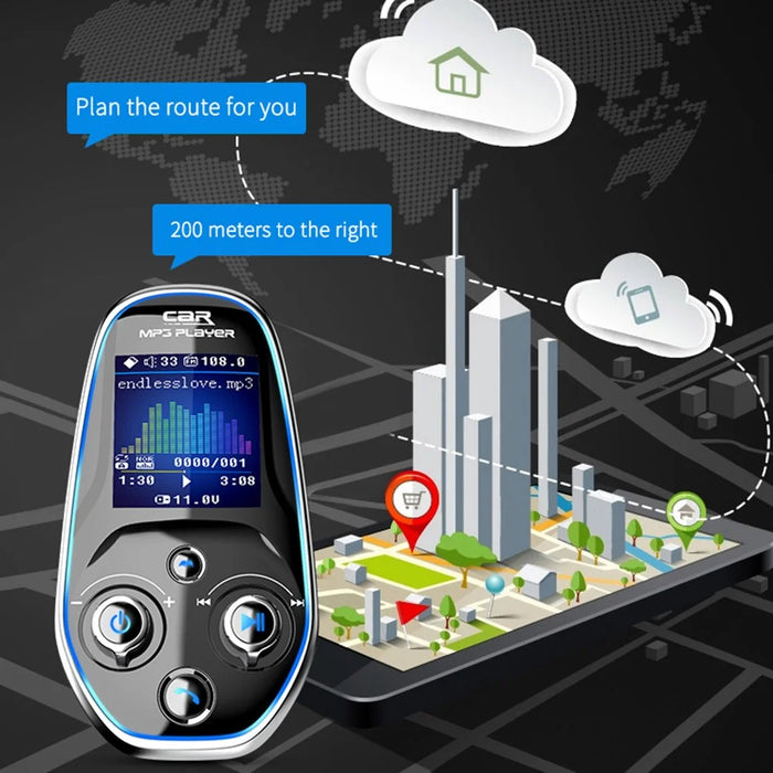BT29A EQ FM Bluetooth-compatible Transmitter Car MP3 TF/U Disk Player with QC 3.0 + Type-C Fast Charging - 5