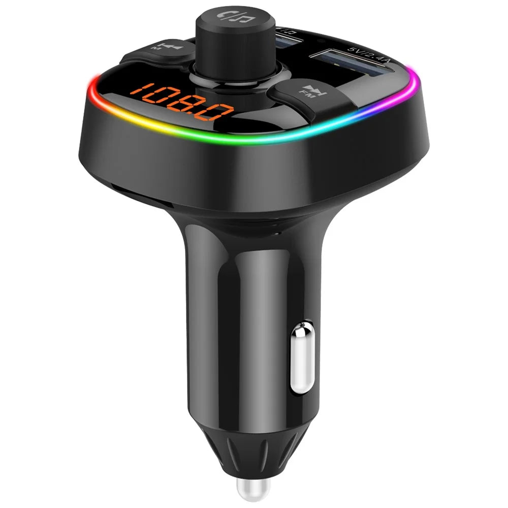BC52L Car Bluetooth-compatible 5.0 FM Transmitter MP3 Audio Music Adapter Support TF Card/U-disk Dual USB Port Car Charger for Smartphone - 2