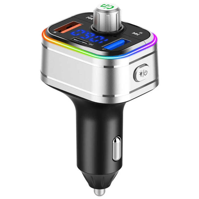 BC62 Car Bluetooth-compatible Charger Adapter FM Transmitter Hands-Free Call PD Fast Charging Car Charger with Atmosphere Light Voice Assistant - 2