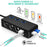 TR30 120W 4 USB Ports Car Charger 3 Cigarette Lighter Sockets Voltage Digital Display QC3.0 Charging Adapter with Independent Switch - 3