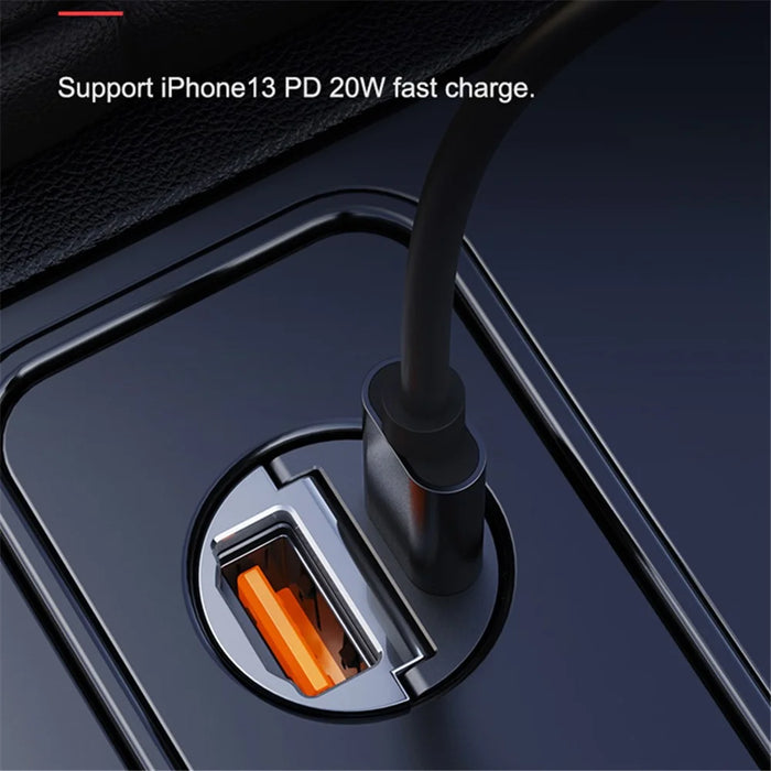 ROCK H15 Dual-Port Car Charger USB+Type C PD 30W Fast Charging Universal Phone Charger Station Cell Phone Automobile Charger - 2