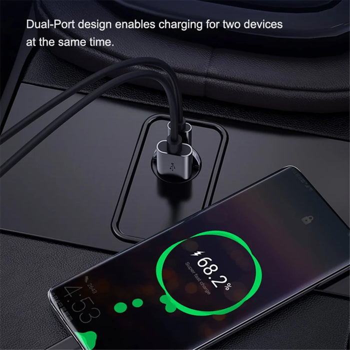 ROCK H15 Dual-Port Car Charger USB+Type C PD 30W Fast Charging Universal Phone Charger Station Cell Phone Automobile Charger - 4