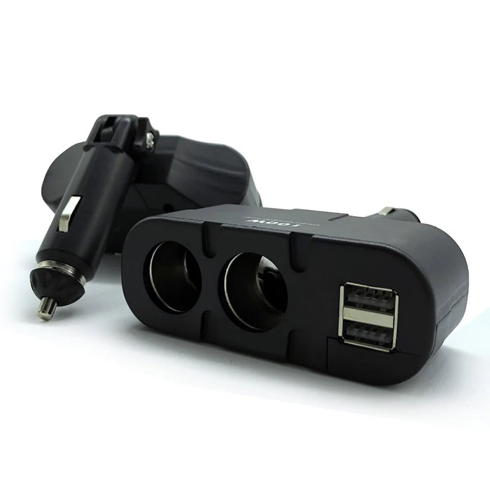 180-Degree Foldable Car Charger 3-Socket 2-Port USB Splitter Adapter Multi Socket Car Cigarette Lighter Power Outlet - 1