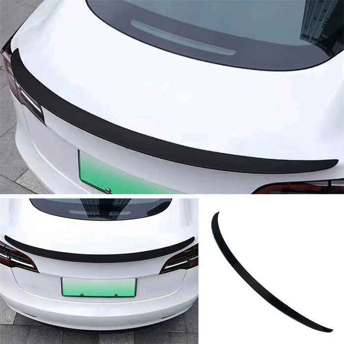 Car Spoiler Wing Decorative Strip Spoiler Non-Punching Car Rear Wing for Tesla Model 3 (17-22) - Glossy Paint - 2