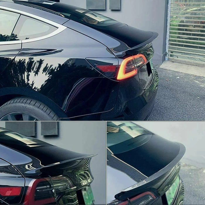 Car Spoiler Wing Decorative Strip Spoiler Non-Punching Car Rear Wing for Tesla Model 3 (17-22) - Glossy Paint - 5