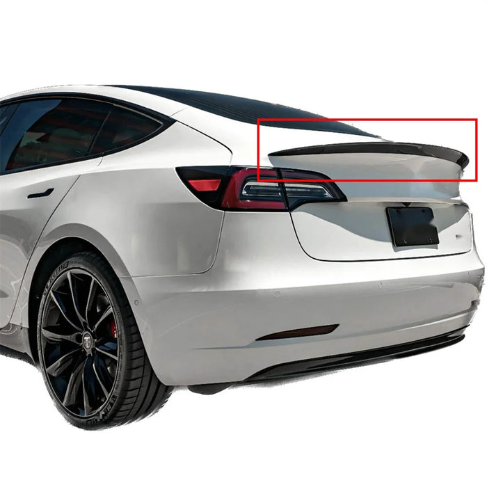 Car Spoiler Wing Decorative Strip Spoiler Non-Punching Car Rear Wing for Tesla Model 3 (17-22) - Glossy Paint - 6