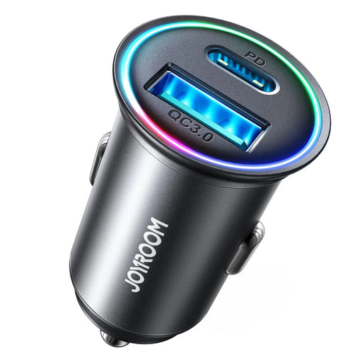 JOYROOM JR-CCN04 60W Fast Charging Mini Metal Car Charger Dual-Port USB-A+Type-C Cigarette Lighter Charger - 1