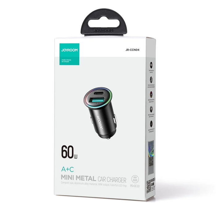 JOYROOM JR-CCN04 60W Fast Charging Mini Metal Car Charger Dual-Port USB-A+Type-C Cigarette Lighter Charger - 7