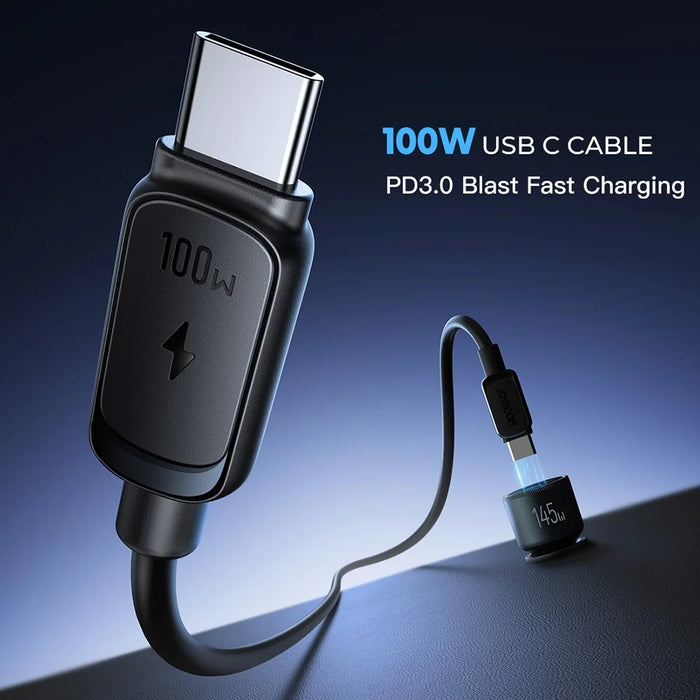 JOYROOM JR-CCN07 145W Super Fast Charging 3-Port Car Charger 2 Type-C + USB Car Charger Set with Type-C to Type-C Data Cable - 4