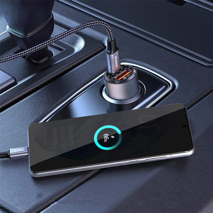 XUNDD XDCH-067 Type-C + USB Phone Fast Charging Adapter Aluminum Alloy Car Charger - 4