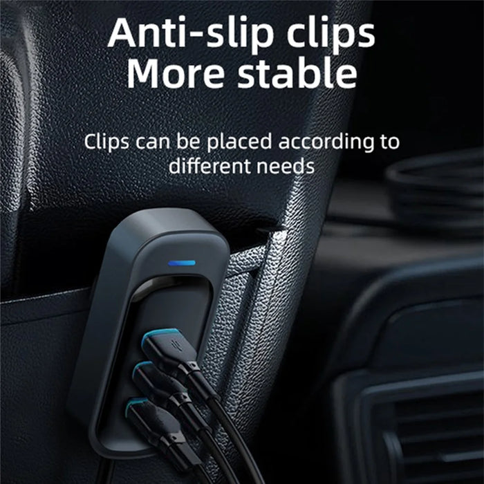 YQ1 Front Seat + Rear Seat 66W Charging Adapter 4 USB + 2 Type-C Fast Charging Car Charger - 2