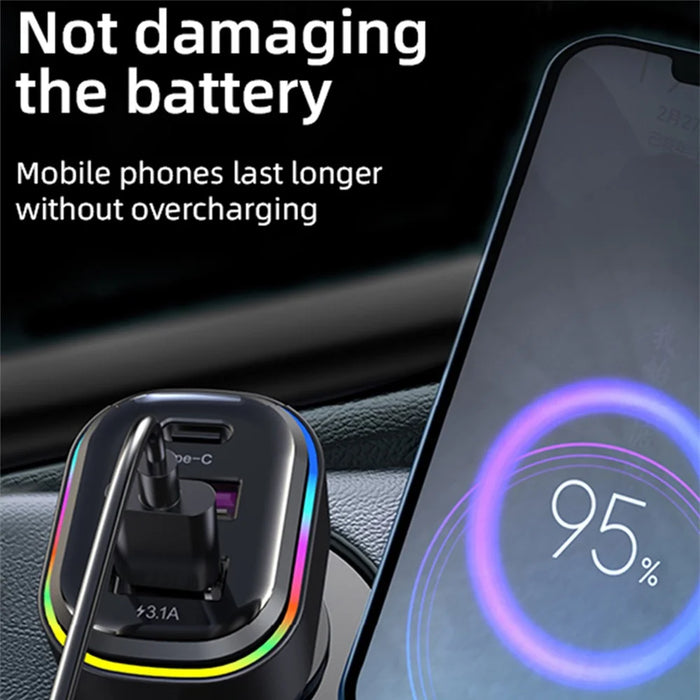 YQ1 Front Seat + Rear Seat 66W Charging Adapter 4 USB + 2 Type-C Fast Charging Car Charger - 3