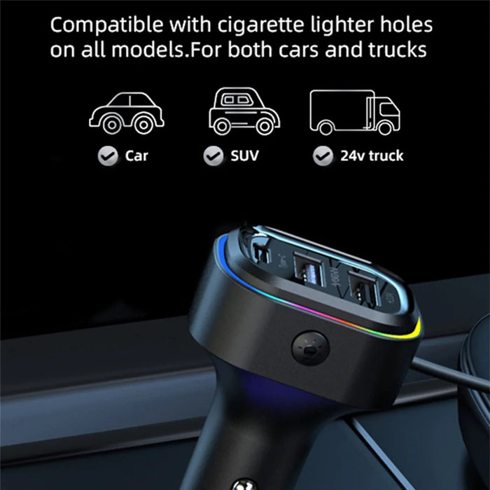 YQ1 Front Seat + Rear Seat 66W Charging Adapter 4 USB + 2 Type-C Fast Charging Car Charger - 6