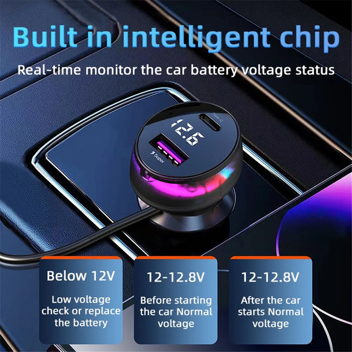 YQ4 Car Charger 5 Ports Charging Adapter with 1.5m Cable for Back Seat Charging - 6