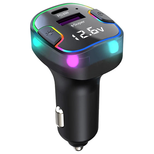 K7 USB+Type-C Car Charger Phone Fast Charging Adapter Cigarette Lighter with Light - 1