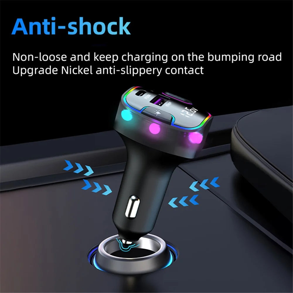 K7 USB+Type-C Car Charger Phone Fast Charging Adapter Cigarette Lighter with Light - 4