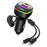 K2S PD 65W Phone Fast Charging Adapter USB+Type-C Car Charger with Type-C / 8-Pin Spring Cable - 1