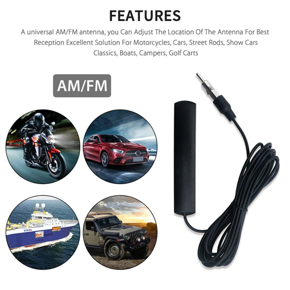 ANT-309 5m Universal Car Vehicle Truck Motorcycle Boat Radio FM/AM Antenna Signal Amp Amplifier - 2