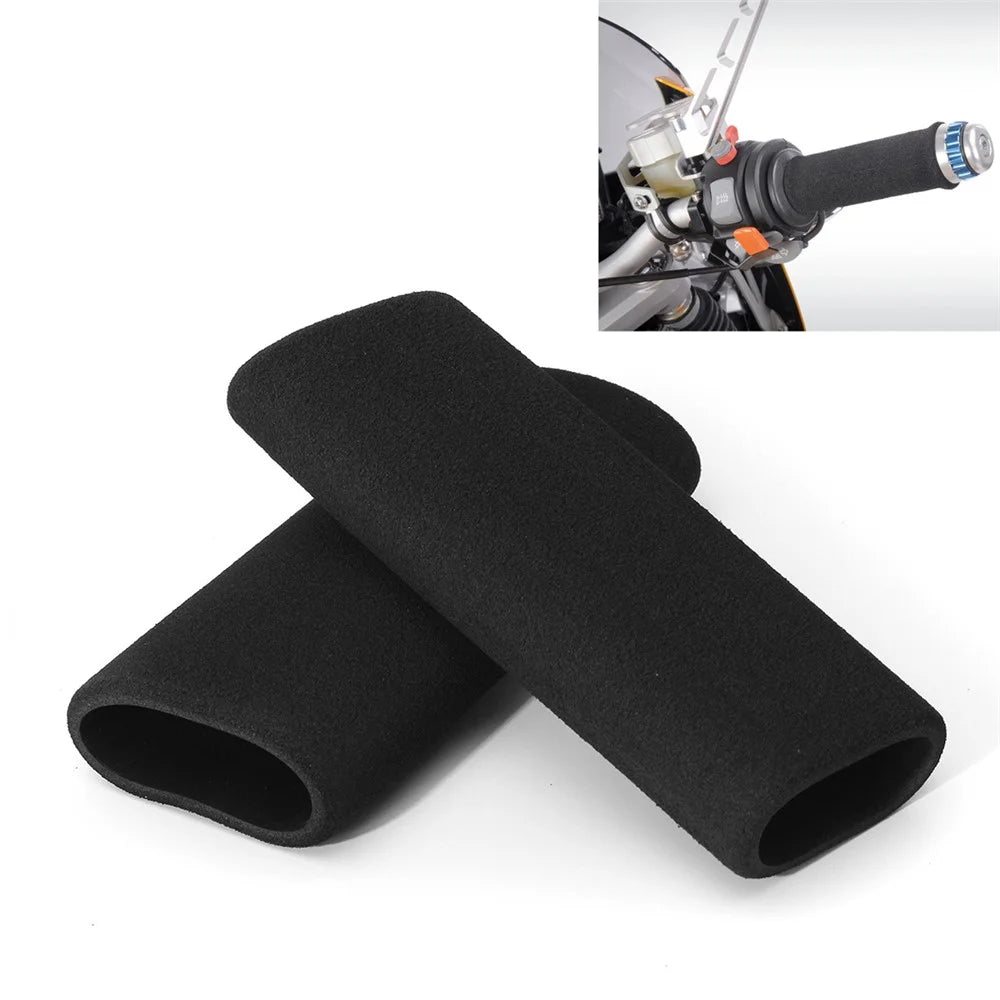1 Pair UV Protection Motorcycle Hand Grip Covers Anti-slip Sweat-proof Handlebar Grip Protection Handlebar Protector Pads Sleeve - 1