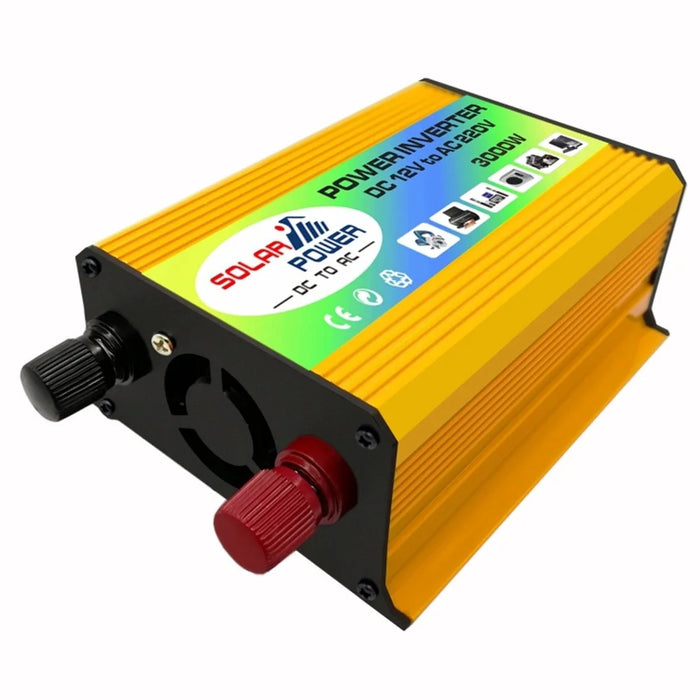 Tang I Generation 12V to 220V 3000W Intelligent Car Power Inverter with Dual USB for Camping, Traveling - Yellow - 7
