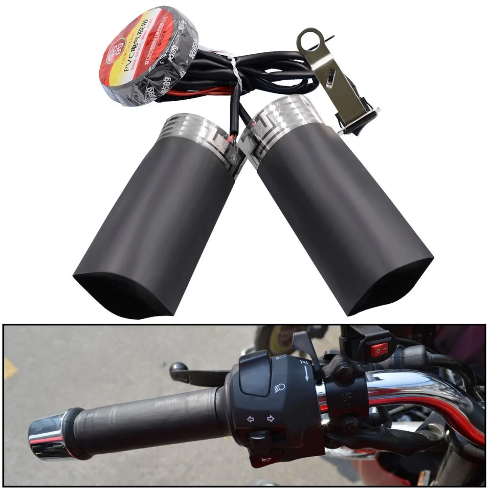CS-054B1 1Pair 12V Motorcycle Heated Grip 3rd Generation Fast Heating Electric Handlebar Grip Heater with Two Gear Adjustable - 1