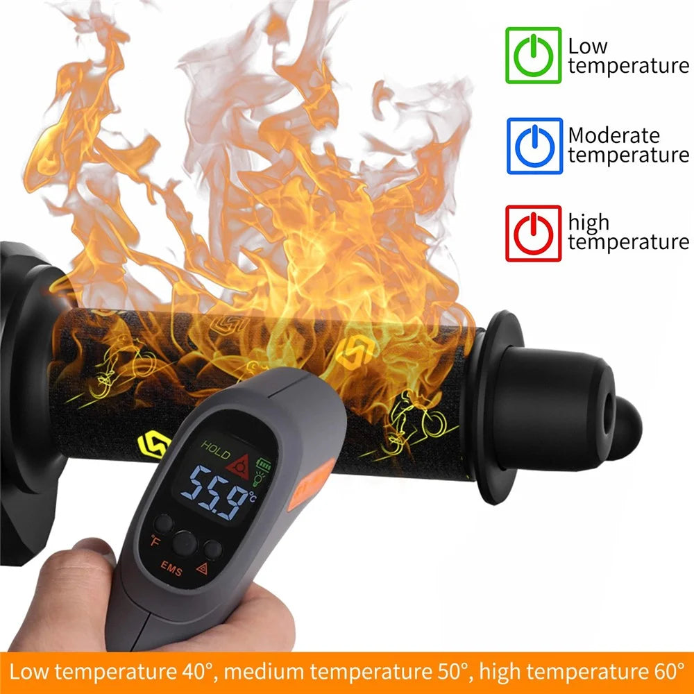 WUPP CS-974B1 1 Pair Stylish Pattern Motorcycle Heated Grips Handlebar Heating Pads 3-Gear Adjustable Motorbike Handlebar Heating Cover - 4