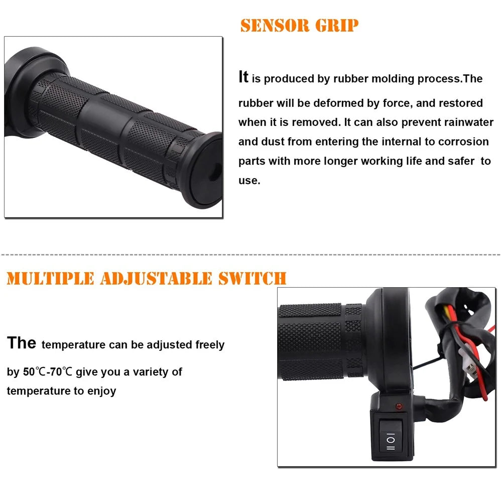 WUPP CS-203A1 1Pair Motorcycle Heated Grips for Winter Universal Electric Heating Handlebar 12V Modified Heating Grips Electric Scooter Handlebar - 4