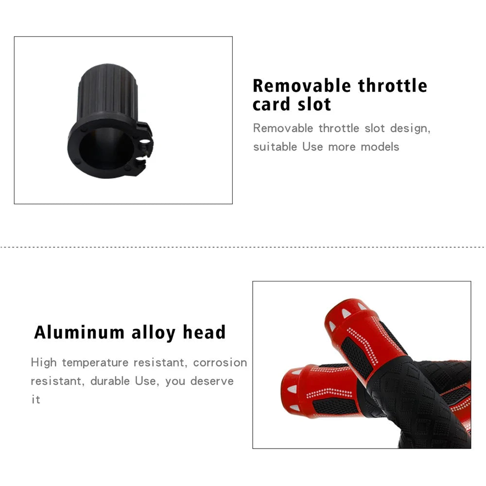 WUPP CS-764 1 Pair Motorcycle Heating Handlebars Aluminum Alloy 12V Electric Heated Handlebar Grips Motorbike Heating Handle Warmers - Red - 6