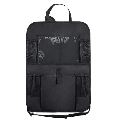 BY-1050 Multi-Pocket Car Back Seat Organizer Protector Hanging Storage Bag with Transparent Tablet Pouch - 1