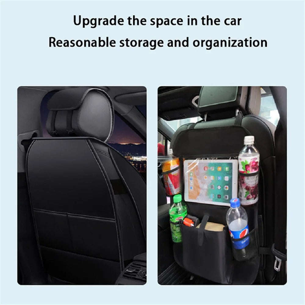 BY-1050 Multi-Pocket Car Back Seat Organizer Protector Hanging Storage Bag with Transparent Tablet Pouch - 6