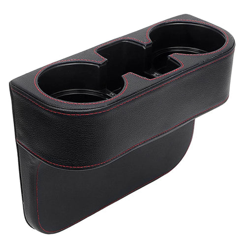 BY-113 Car Drink Holder Universal Auto Seat Side Cup Holder Leather Multifunctional Car Gap Storage Box - 1