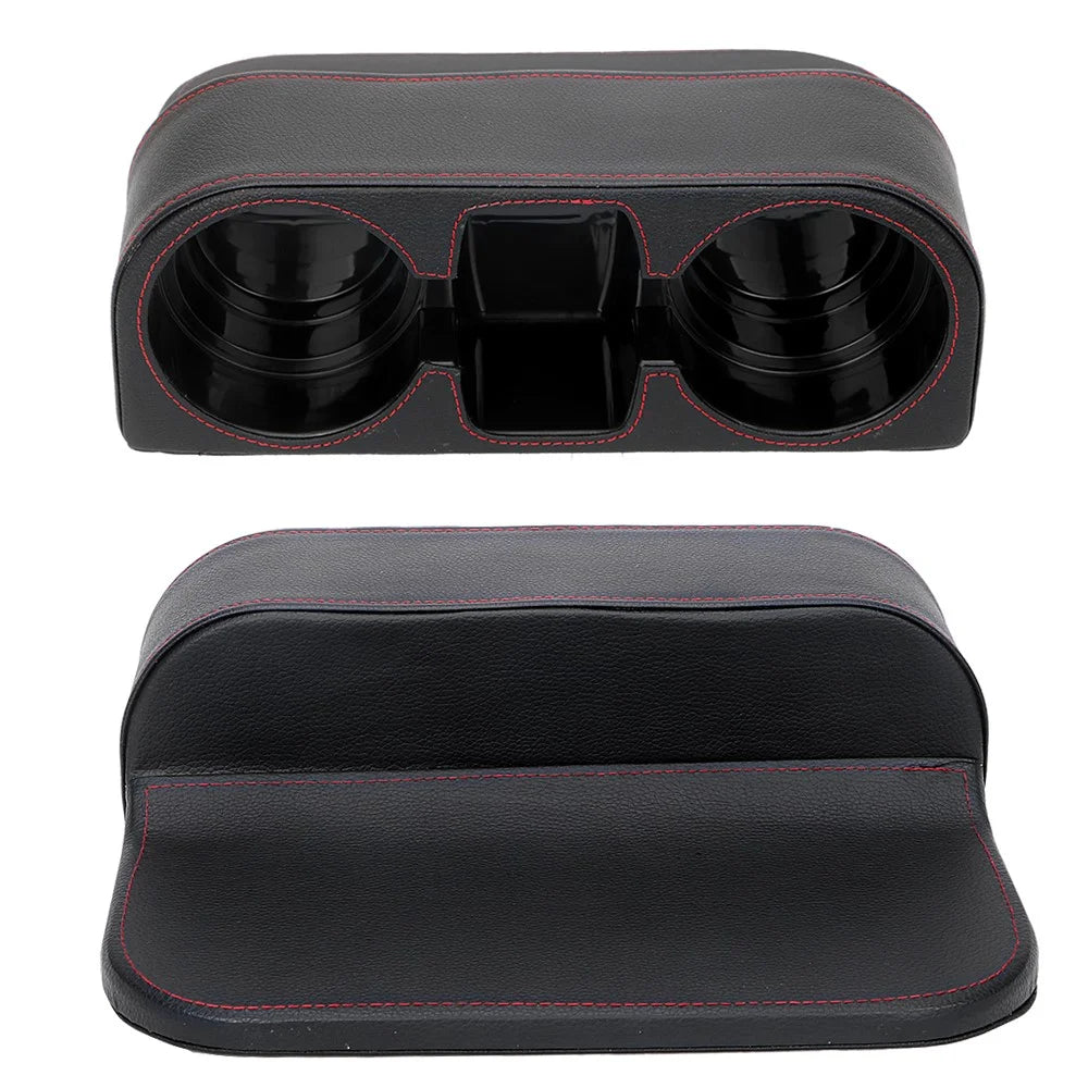 BY-113 Car Drink Holder Universal Auto Seat Side Cup Holder Leather Multifunctional Car Gap Storage Box - 2