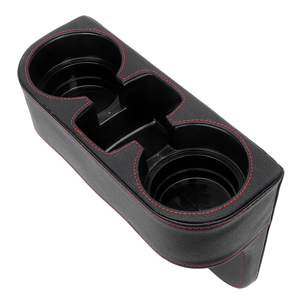 BY-113 Car Drink Holder Universal Auto Seat Side Cup Holder Leather Multifunctional Car Gap Storage Box - 7