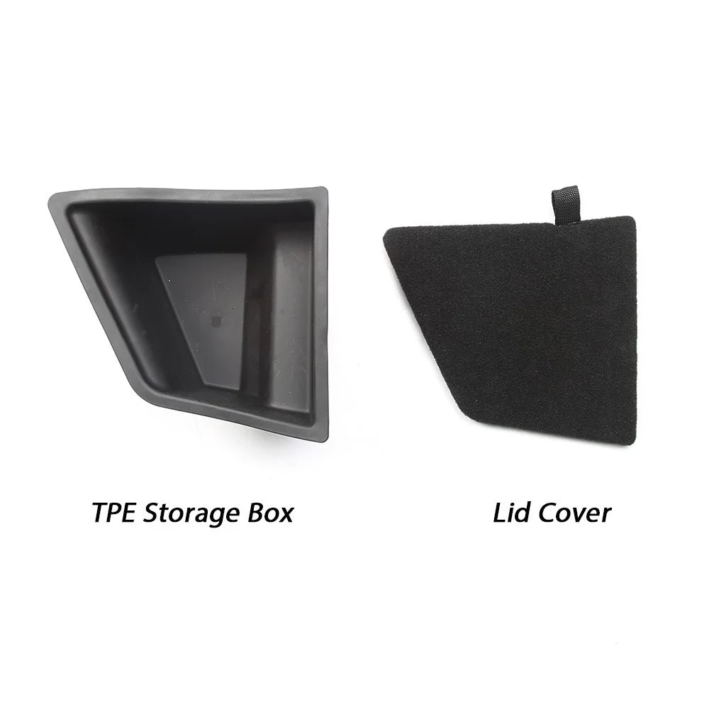 TSLZH658 For Tesla Model 3 Car Rear Trunk Storage Bin TPE Box Organizer with Handle Design Flocking Cover Lid - 7