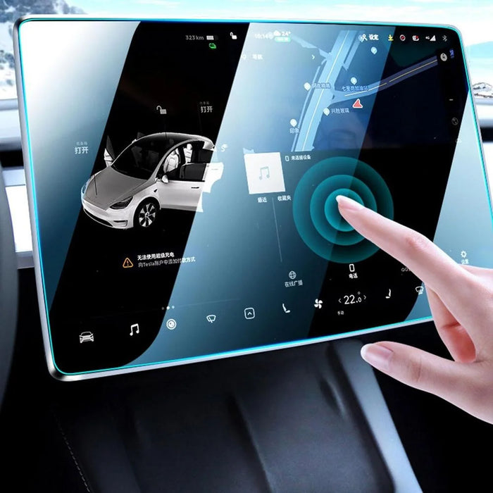 M30117 For Tesla Model 3 / Y In-Dash GPS Screen Film Car Display Navigation Tempered Glass Screen Protector (Anti Blue Light Design) - 2