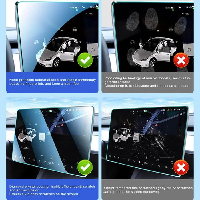 M30117 For Tesla Model 3 / Y In-Dash GPS Screen Film Car Display Navigation Tempered Glass Screen Protector (Anti Blue Light Design) - 5