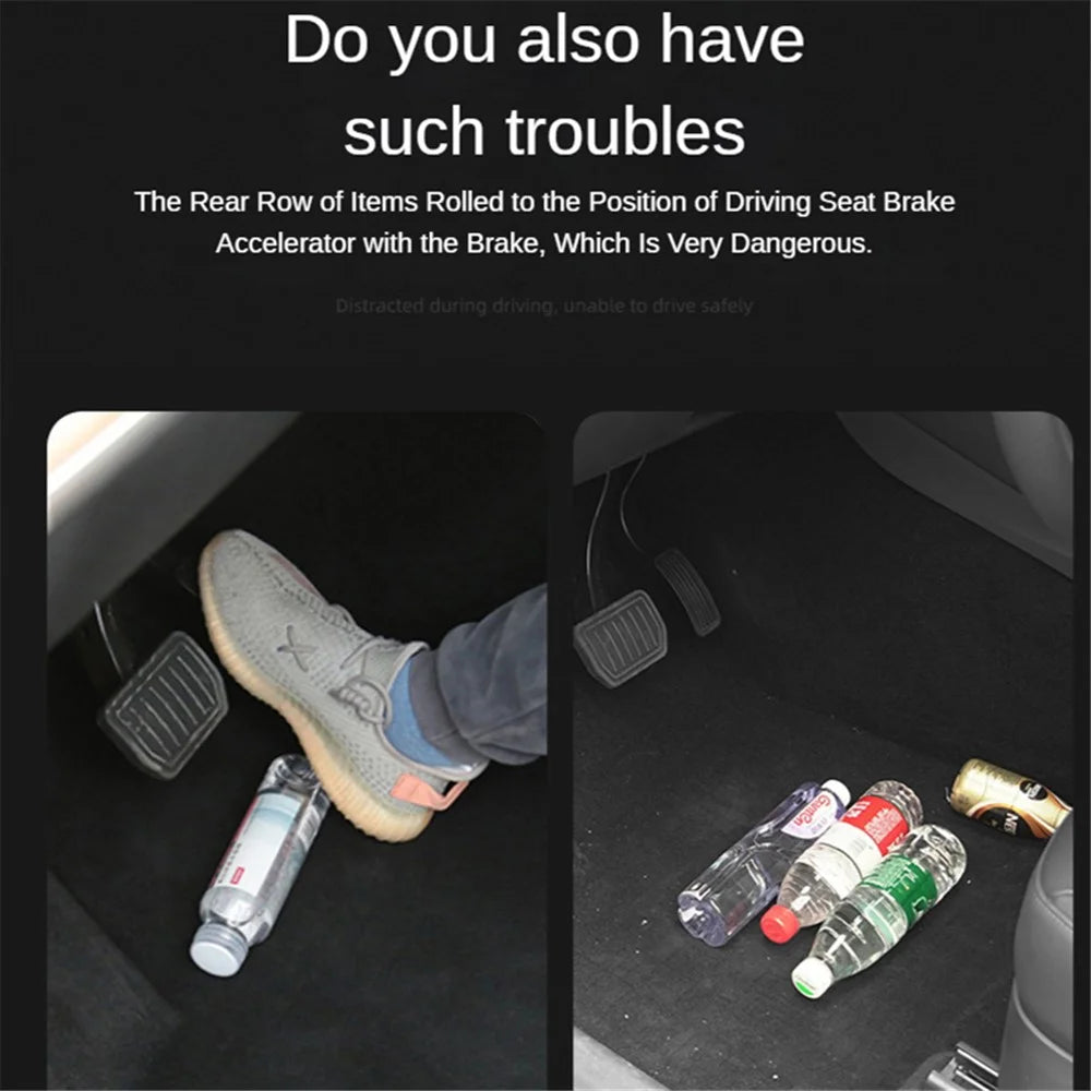 M10343 For Tesla Model Y Car Driver Passenger Underseat Hidden Felt Cloth Organizer Box Under Seat Storage Tray Bin - 6