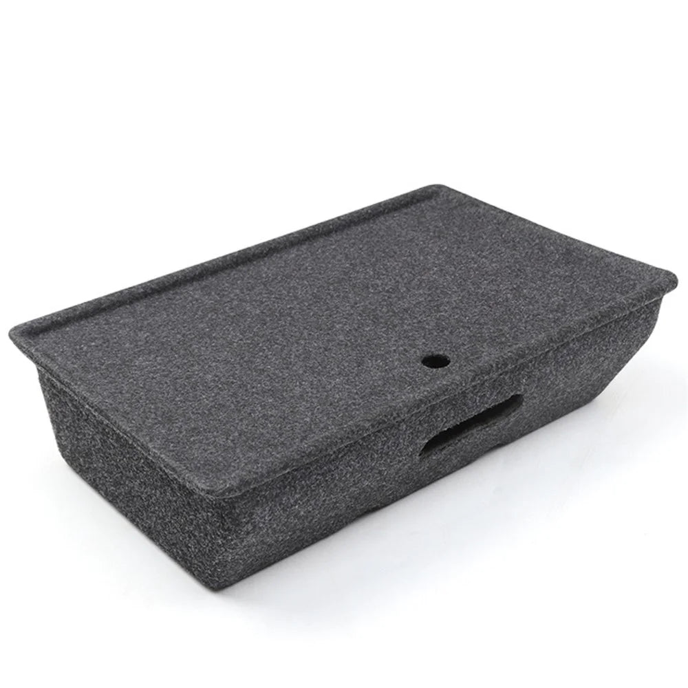 M10343 For Tesla Model Y Under Seat Storage Tray Car Driver Passenger Underseat Hidden Felt Cloth Organizer Box with Lid - 1