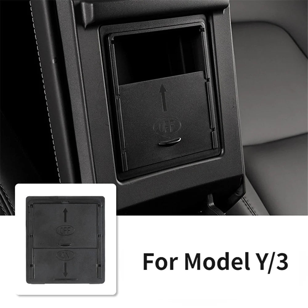 M30153 For Tesla Model 3 / Y Car Center Control Armrest Organizer ABS Storage Box Privacy Protection Container - 2
