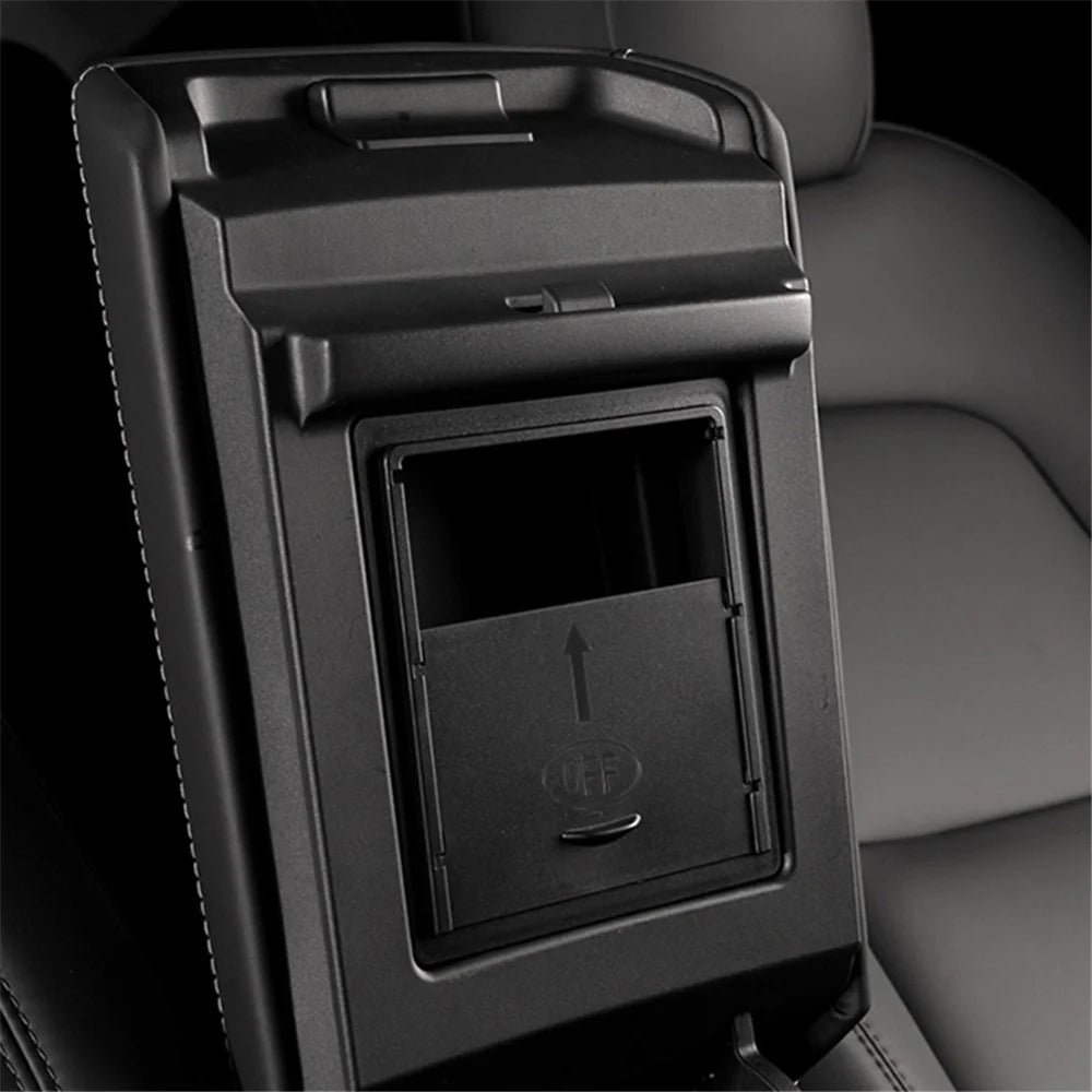 M30153 For Tesla Model 3 / Y Car Center Control Armrest Organizer ABS Storage Box Privacy Protection Container - 6