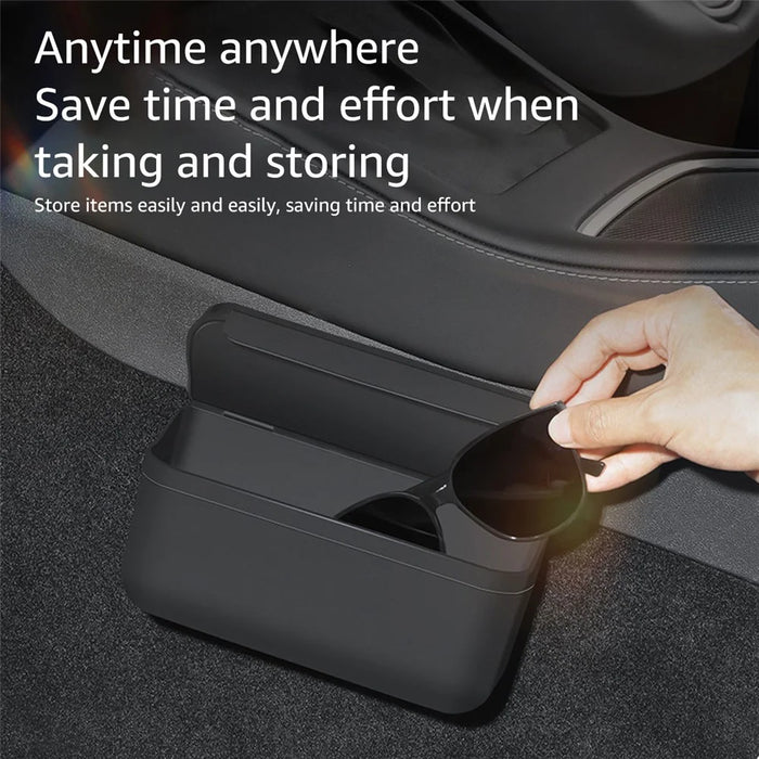 TSL261 For Tesla Model 3 / Y 17-22 Car Center Console Organizer TPE Self-adhesive Auto Armrest Storage Box - 3