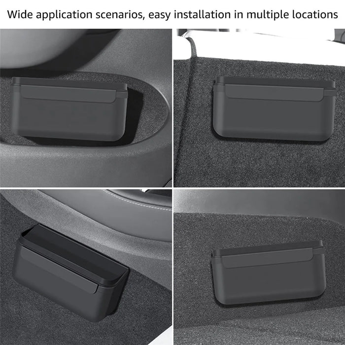 TSL261 For Tesla Model 3 / Y 17-22 Car Center Console Organizer TPE Self-adhesive Auto Armrest Storage Box - 5