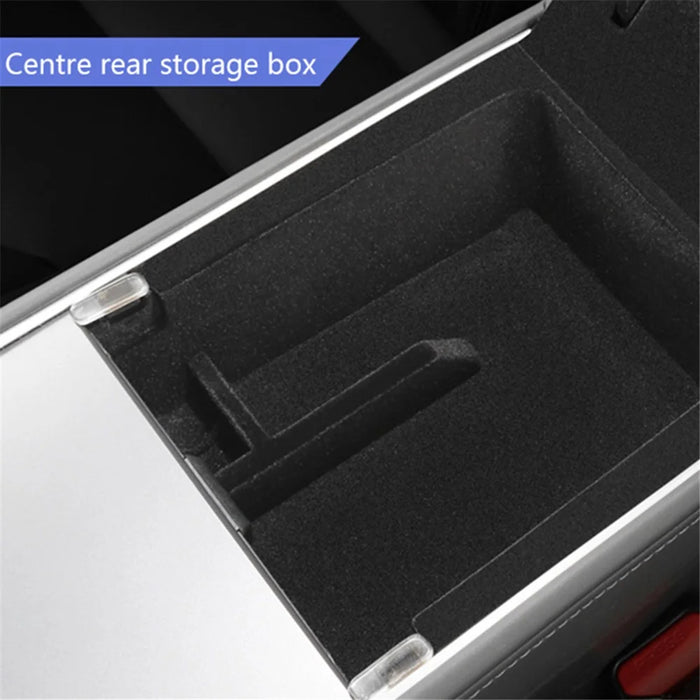 For Tesla Model 3 / Y ABS+Flocking Car Center Control Trash Can Bin Organizer Storage Box Garbage Container - Front - 5