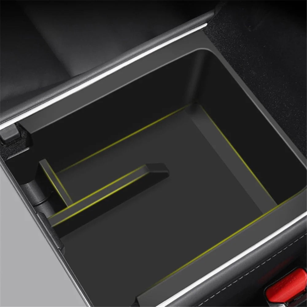 For Tesla Model 3 / Y Car Center Control Organizer ABS Storage Box Trash Can Bin Garbage Container - Front - 3