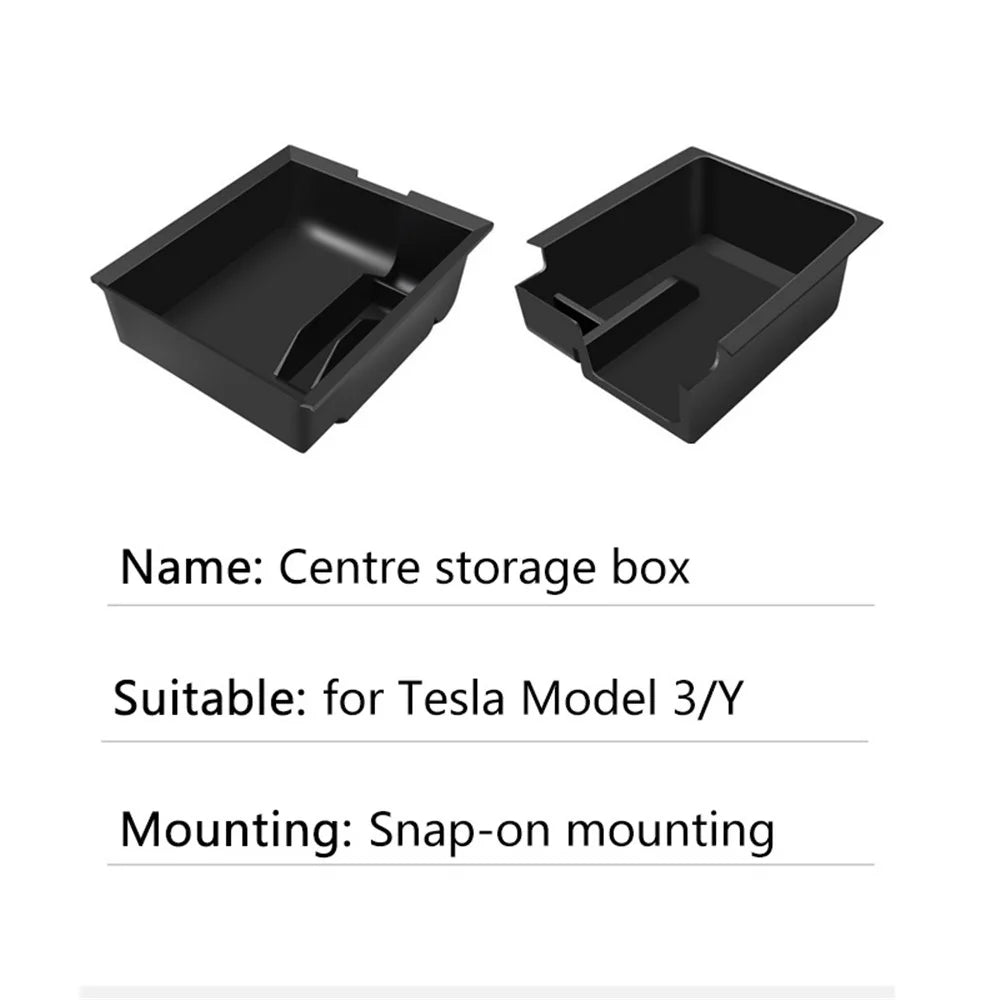 For Tesla Model 3 / Y Car Center Control Organizer ABS Storage Box Trash Can Bin Garbage Container - Front - 6