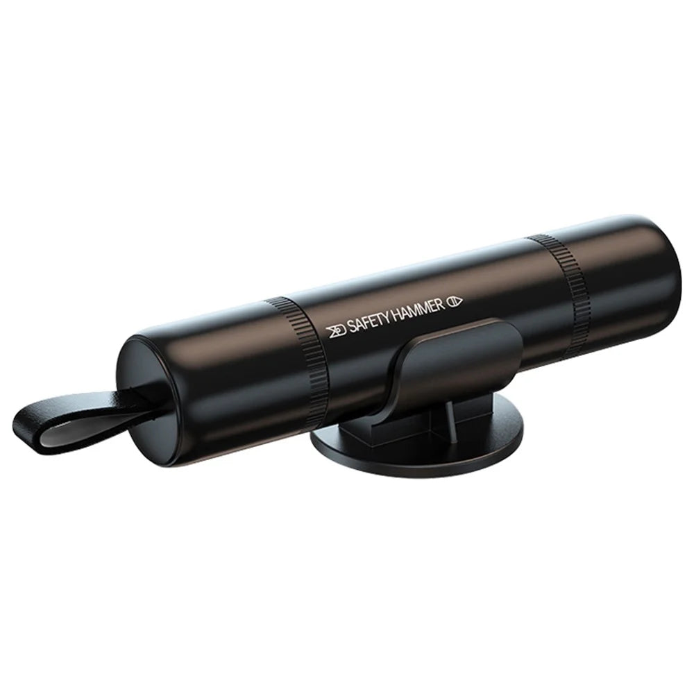 SEAMETAL AC01 Metal Car Window Breaker 2-in-1 Safety Hammer + Seat Belt Cutter Car Portable Escape Hammer - Black - 1