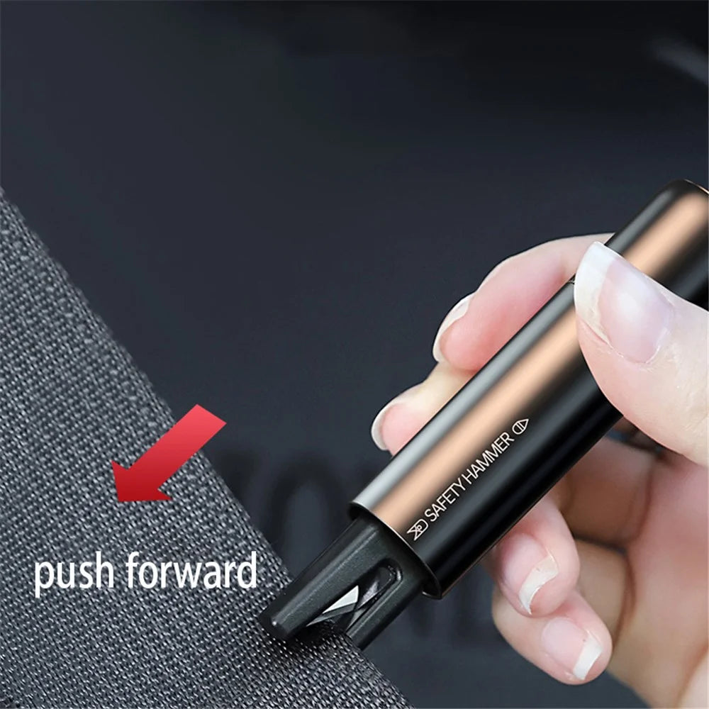 SEAMETAL AC01 Metal Car Window Breaker 2-in-1 Safety Hammer + Seat Belt Cutter Car Portable Escape Hammer - Black - 5